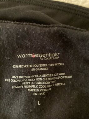 Cuddl Duds Warm Essentials Women's Black Pajama Bottom - L